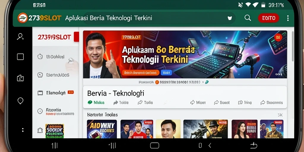 Tampilan antarmuka aplikasi 2739SLOT yang modern dan menarik.