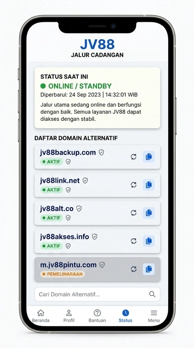 Tampilan link alternatif jv88