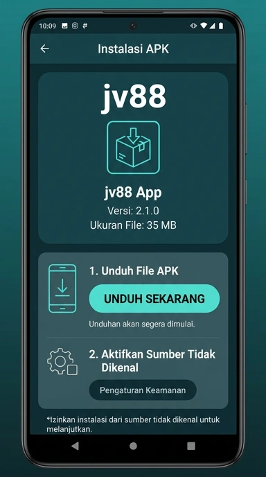 Tampilan halaman APK jv88