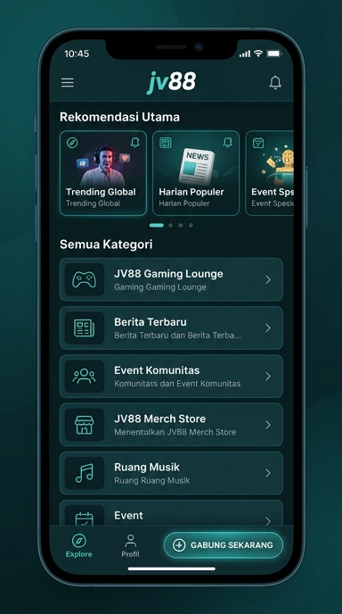 Tampilan katalog aplikasi jv88
